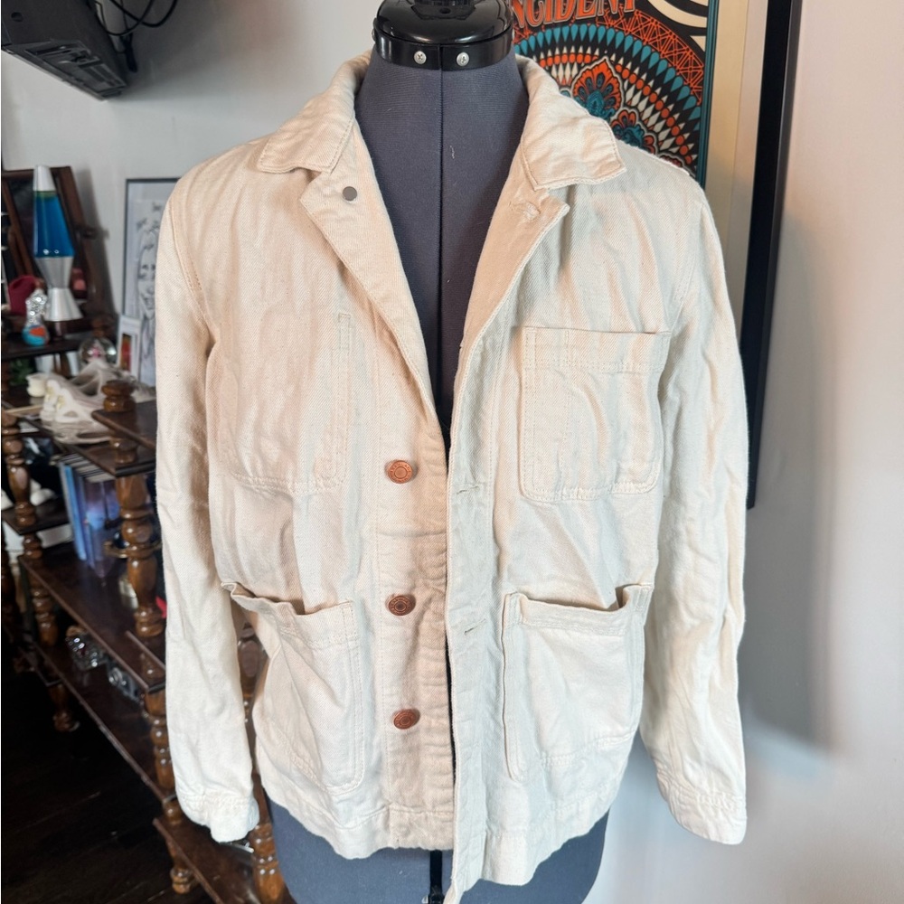 Everlane Lightweight Chore Jacket in Cream
